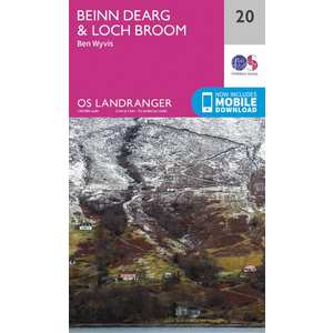 OS Landranger Map 20 Beinn Dearg & Loch Broom, Ben Wyvis