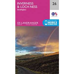 OS Landranger Map 26 Inverness & Loch Ness, Strathglass