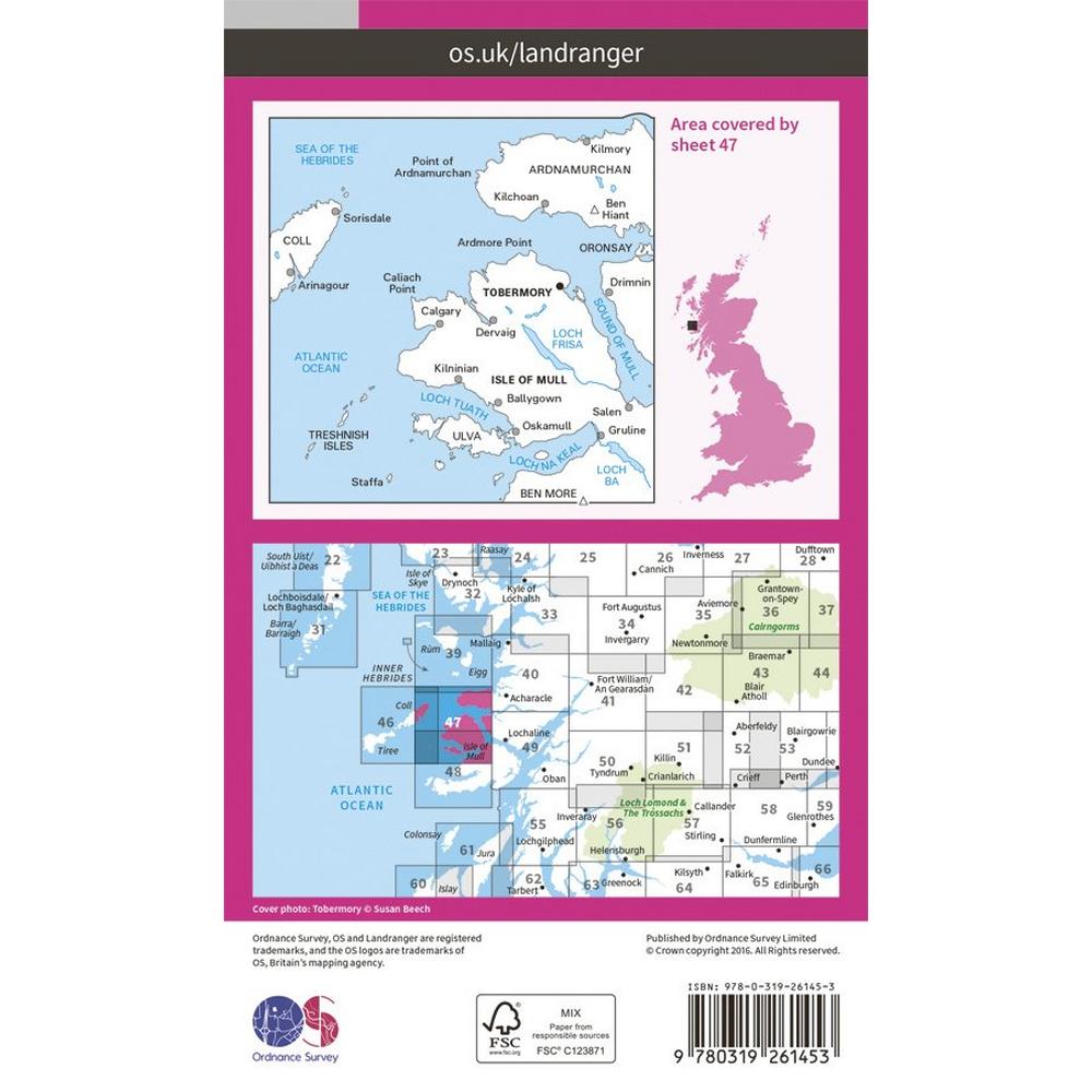Ordnance Survey OS Landranger Map 47 Tobermory & North Mull