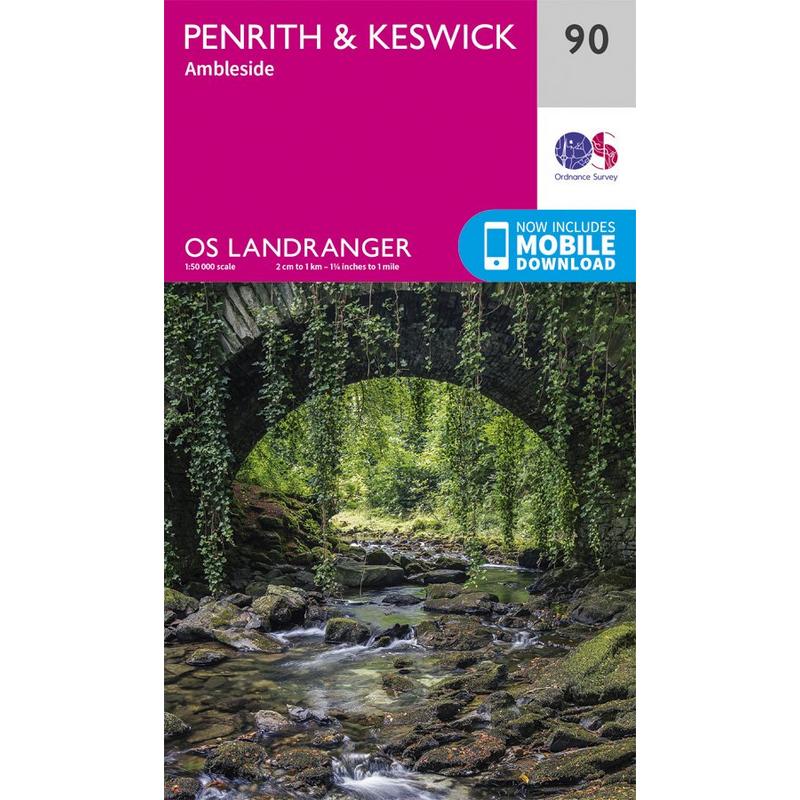 OS Landranger Map 90 Penrith & Keswick, Ambleside