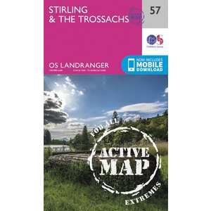 OS Landranger ACTIVE Map 57 Stirling & The Trossachs