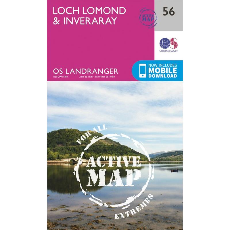 OS Landranger ACTIVE Map 56 Loch Lomond & Inveraray