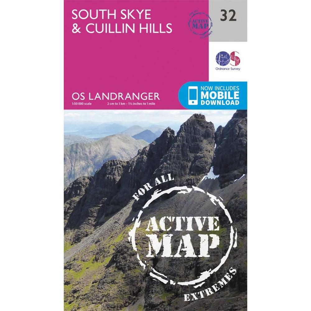 Ordnance Survey OS Landranger ACTIVE Map 32 South Skye & Cuillin Hills
