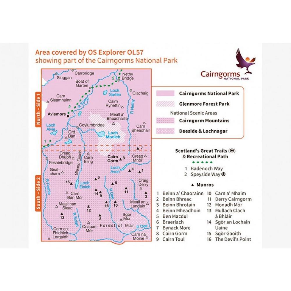 Ordnance Survey OS Explorer Map OL57 Cairngorm and Aviemore