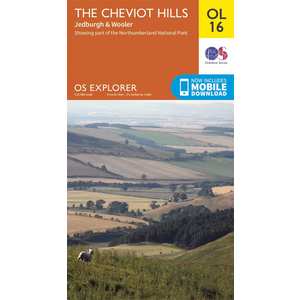 OS Explorer OL16 The Cheviot Hills Map