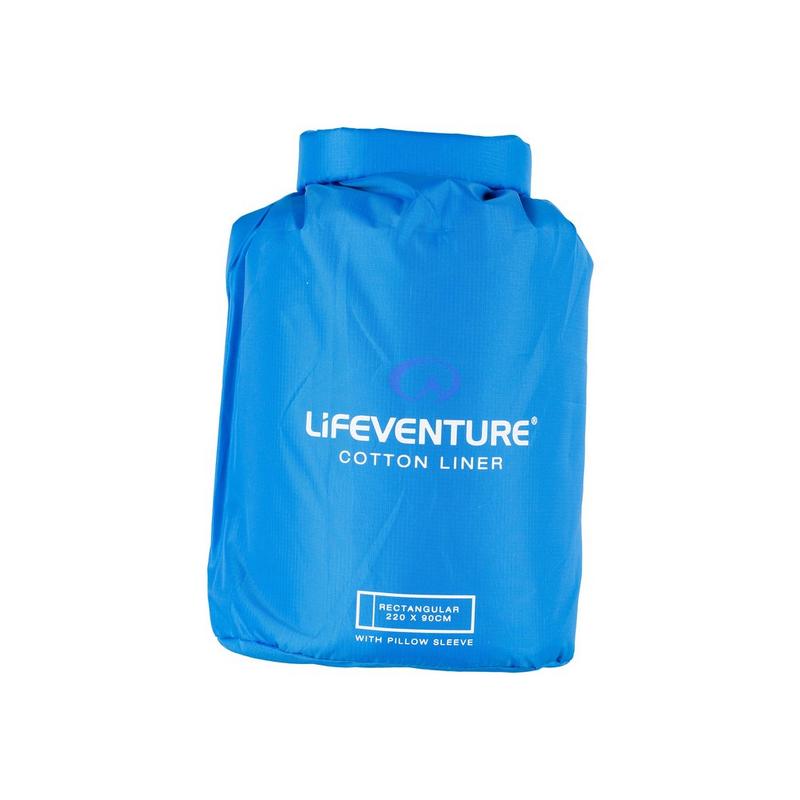 Rectangular Cotton Sleeping Bag Liner - Blue