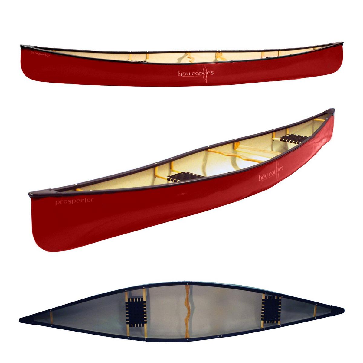 Hou Canoes Prospector Open Canoe - Red
