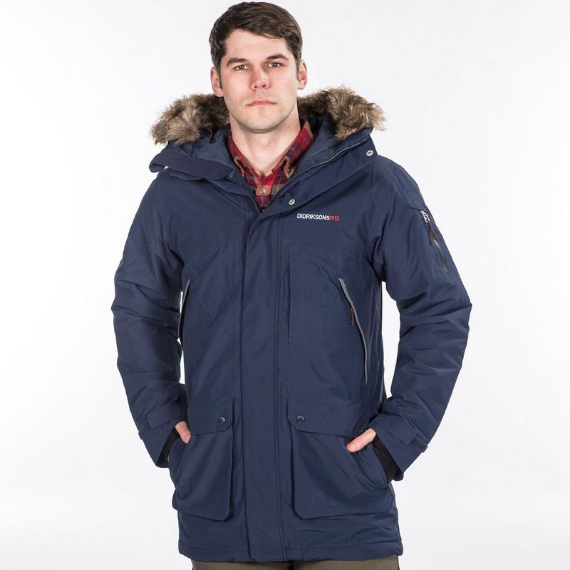 Didriksons Men s Marcel Parka in Navy Tiso