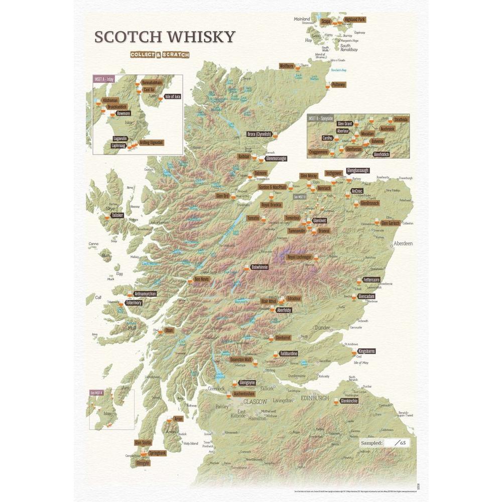 Cordee Whisky Distillery Scratch Map A3