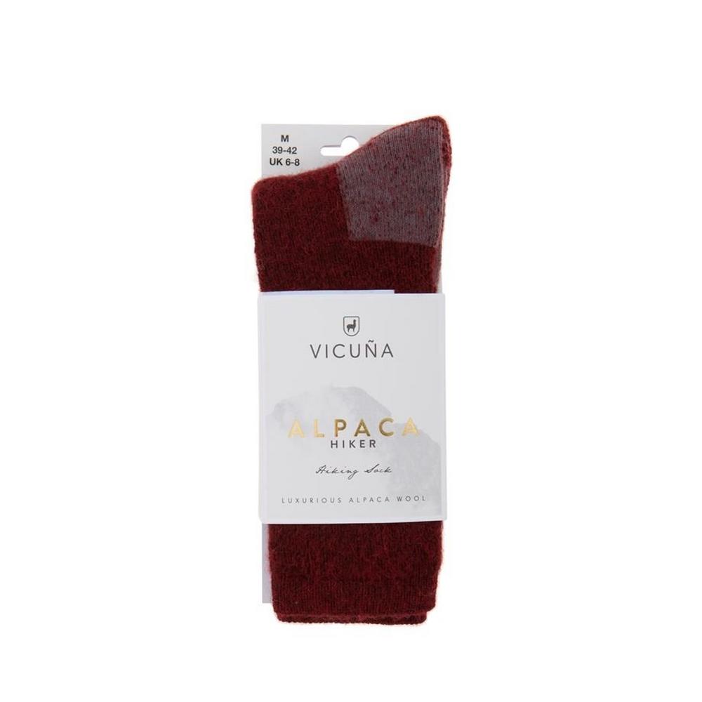 Vicuna Alpaca Hiker Sock - Red