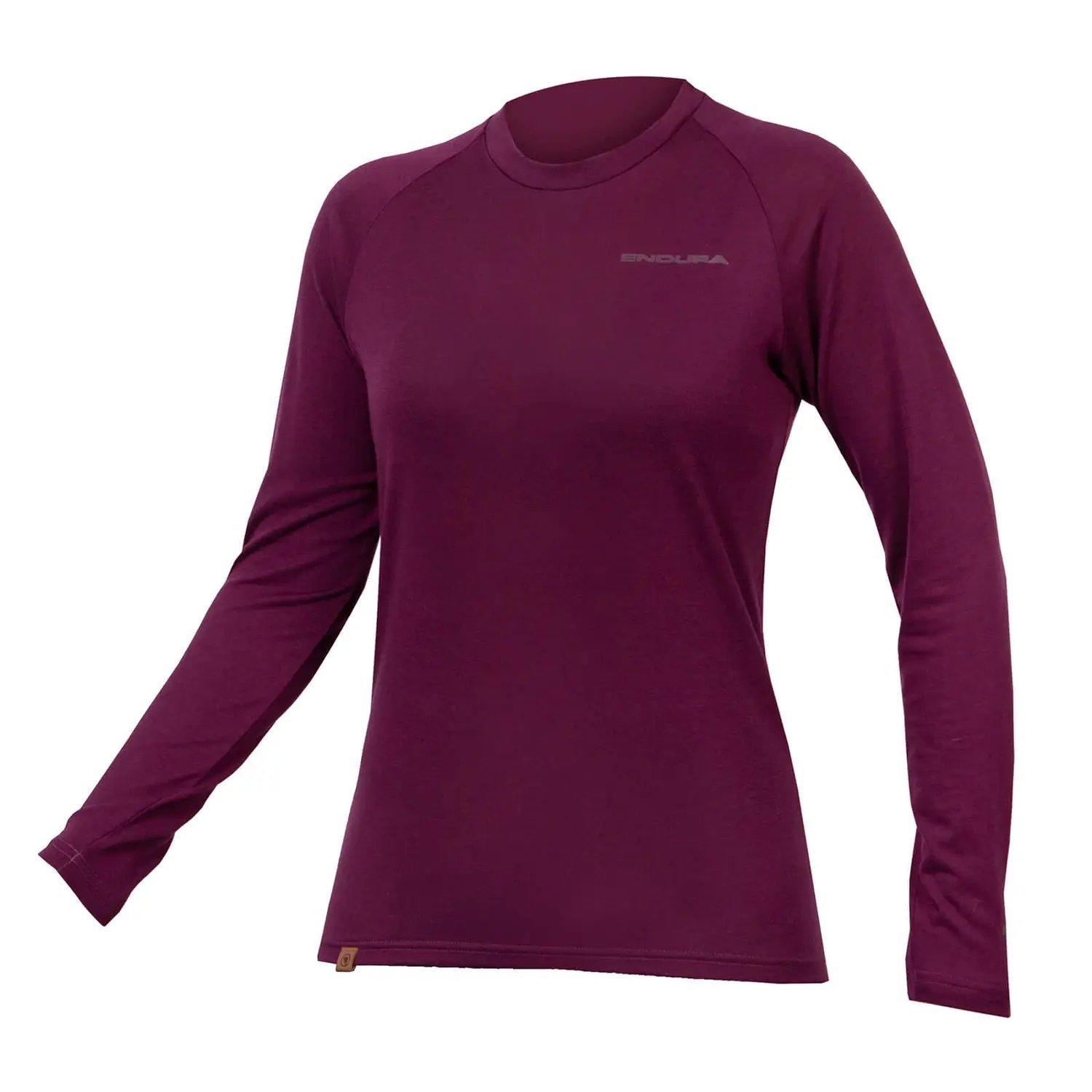 Endura Women's Baabaa Blend L/S Baselayer - Aubergine - Size S - Accessories Purple