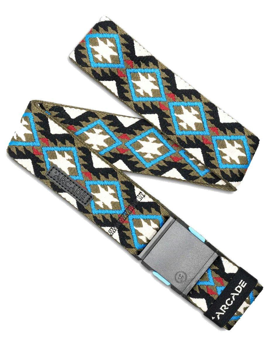Arcade Unisex Brown Twilight Belt - White/Green Pattern - 40 Inch - Vernan Kee Design - Trouser Accessories - Casual Small