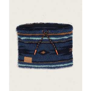 Unisex Mulled Sherpa Fleece Snood - Blue Coral Pattern