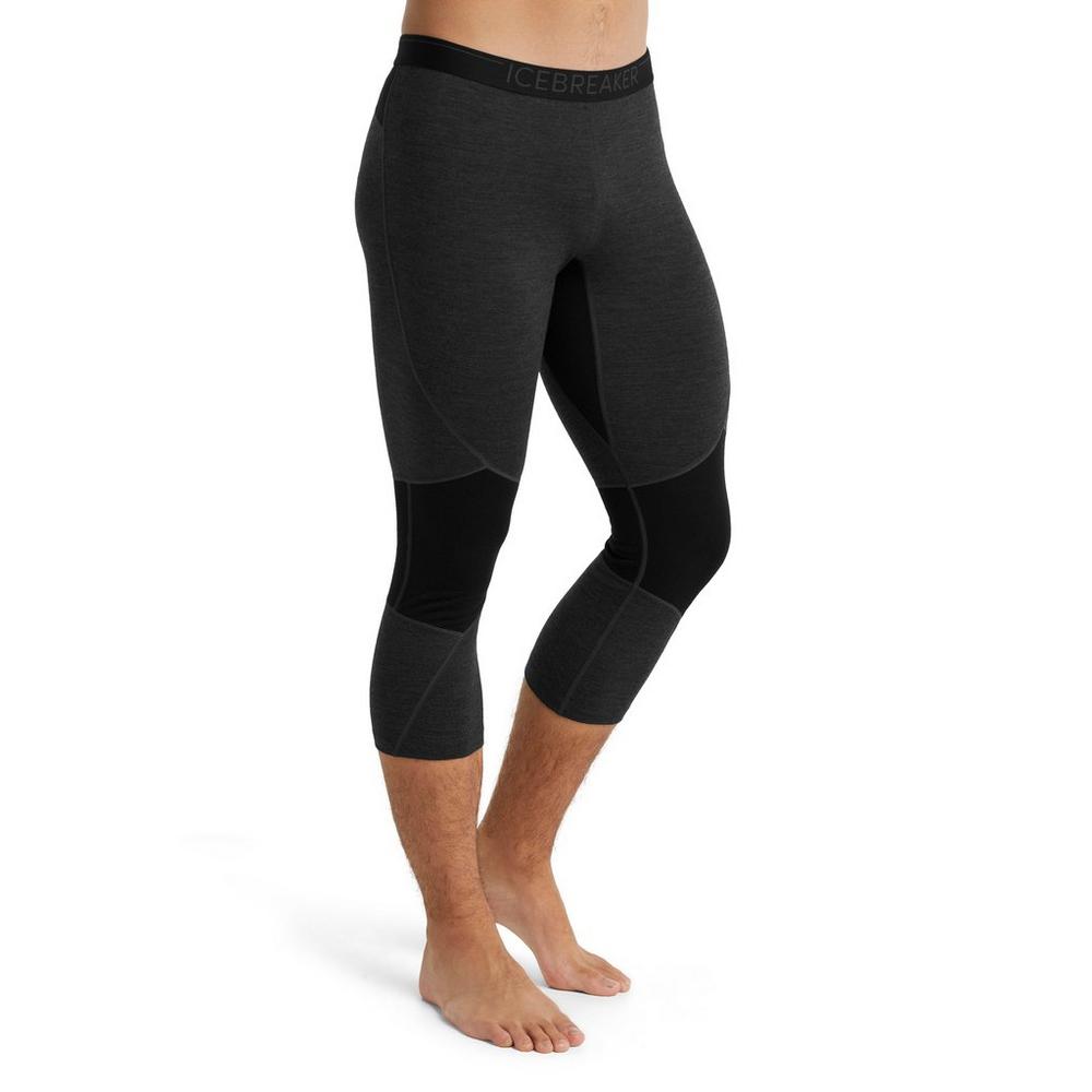 Icebreaker 125 ZoneKnit™ Merino Thermal Leggings Men - Black/Jet Hthr