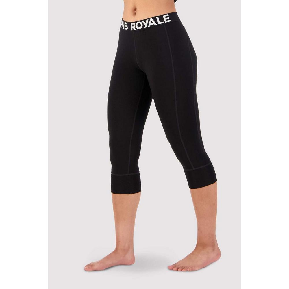 Mons Royale Women's Cascade Merino Flex 200 3/4 Legging - Black