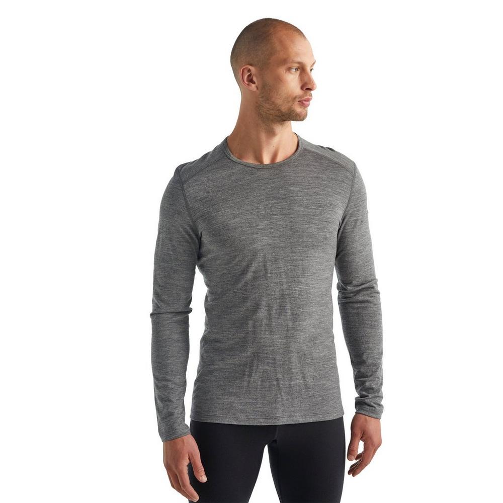 Icebreaker Men's Oasis 200 Long-Sleeve Crewe Base Layer Top - Grey