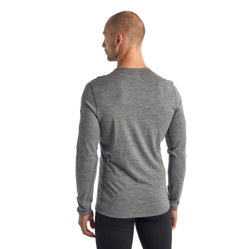 Icebreaker Men's Oasis 200 Long-Sleeve Crewe Base Layer Top - Grey