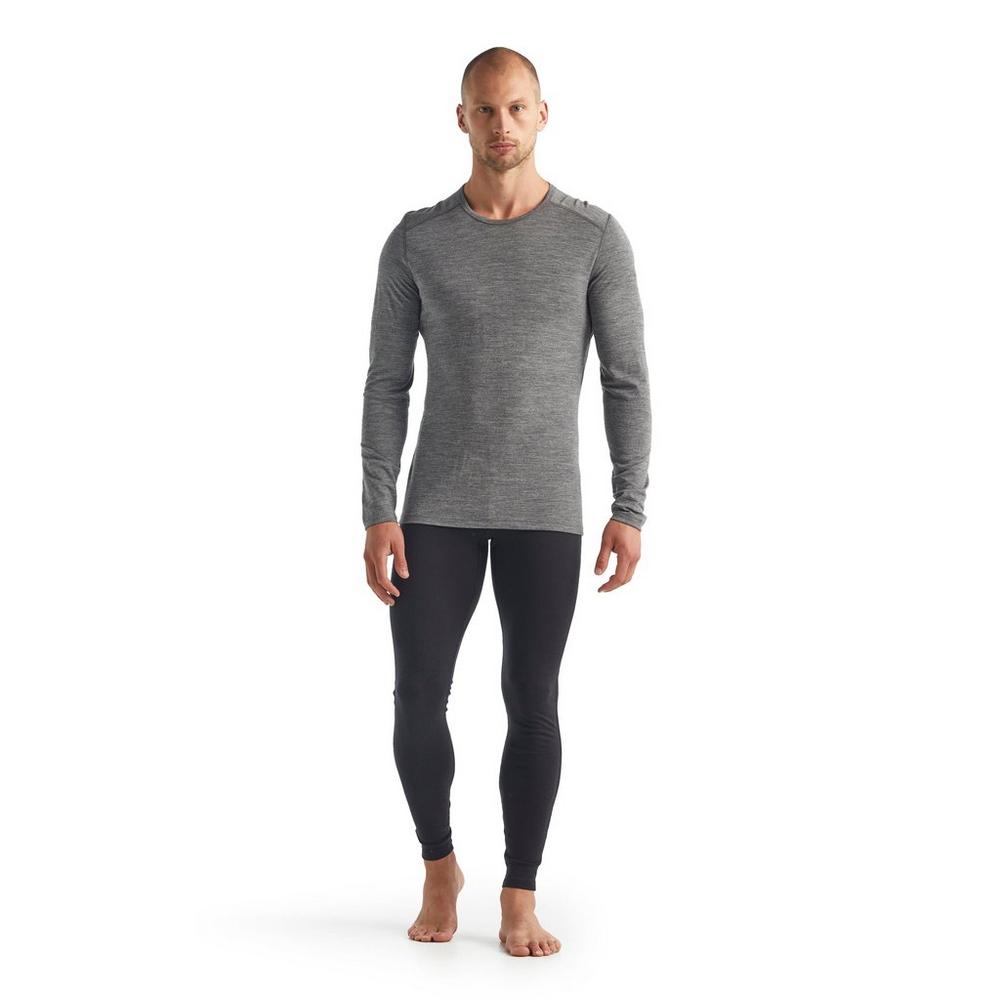 Icebreaker Men's Oasis 200 Long-Sleeve Crewe Base Layer Top - Grey