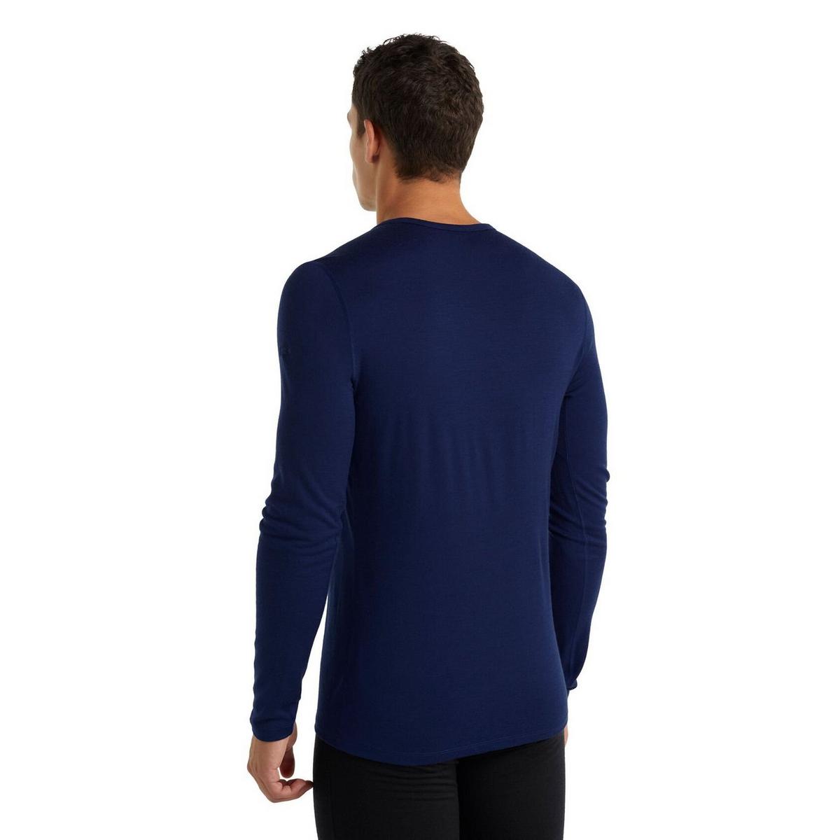 Icebreaker Men's 200 Oasis Long Sleeve Crewe Thermal Top Solar - Navy