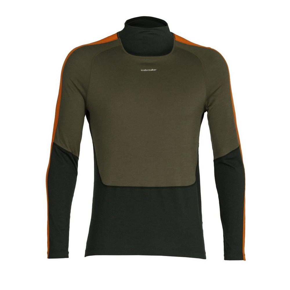 Icebreaker Men's Merino 200 Sonebula High Neck Thermal Top - Green