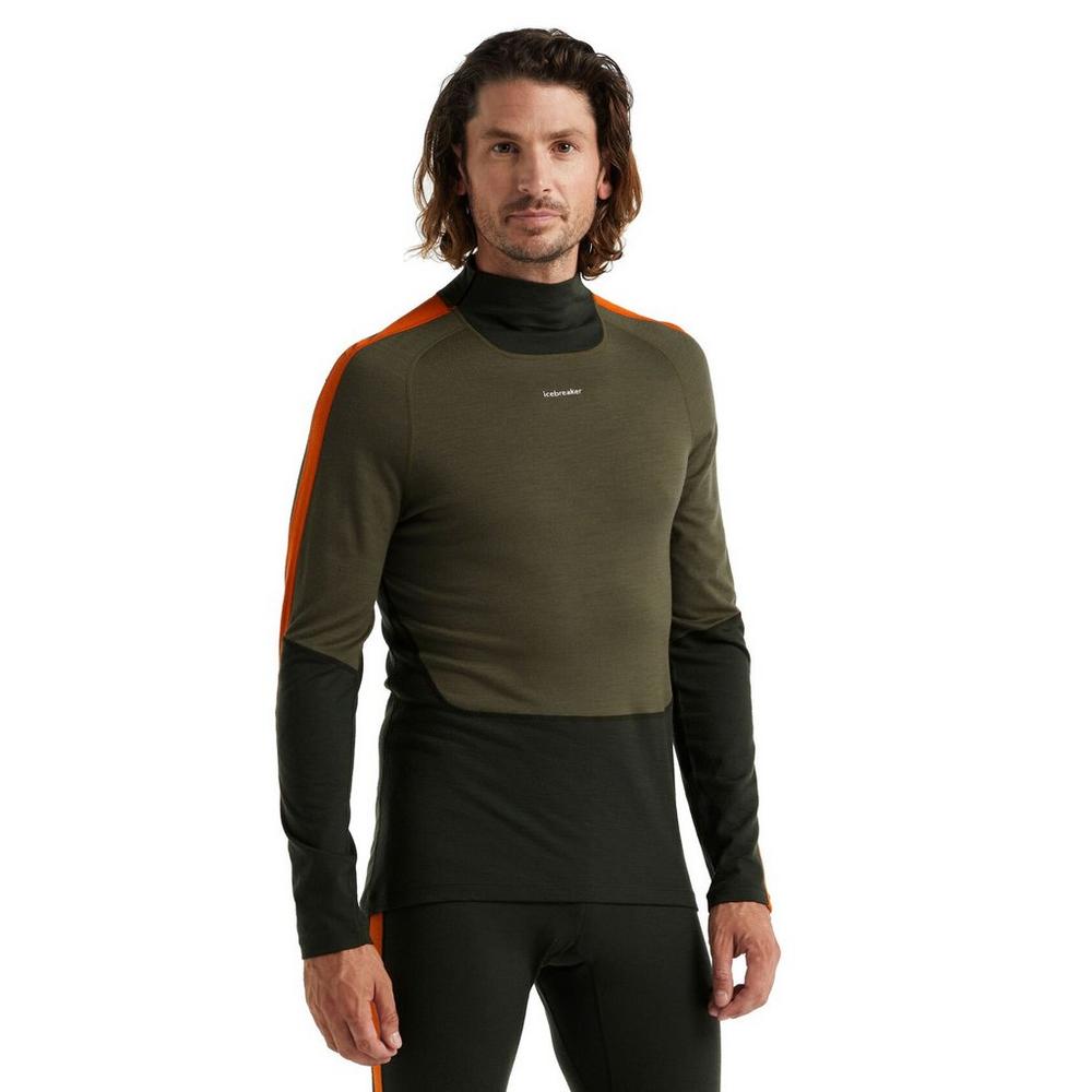 Icebreaker Men's Merino 200 Sonebula High Neck Thermal Top - Green