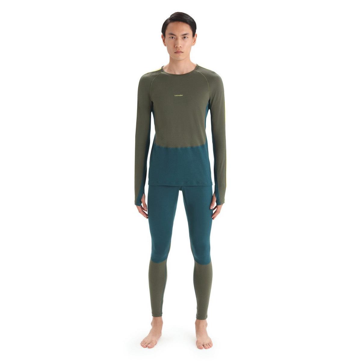 Icebreaker Men's 200 ZoneKnit Long Sleeve Crewe - Loden/Green Glory