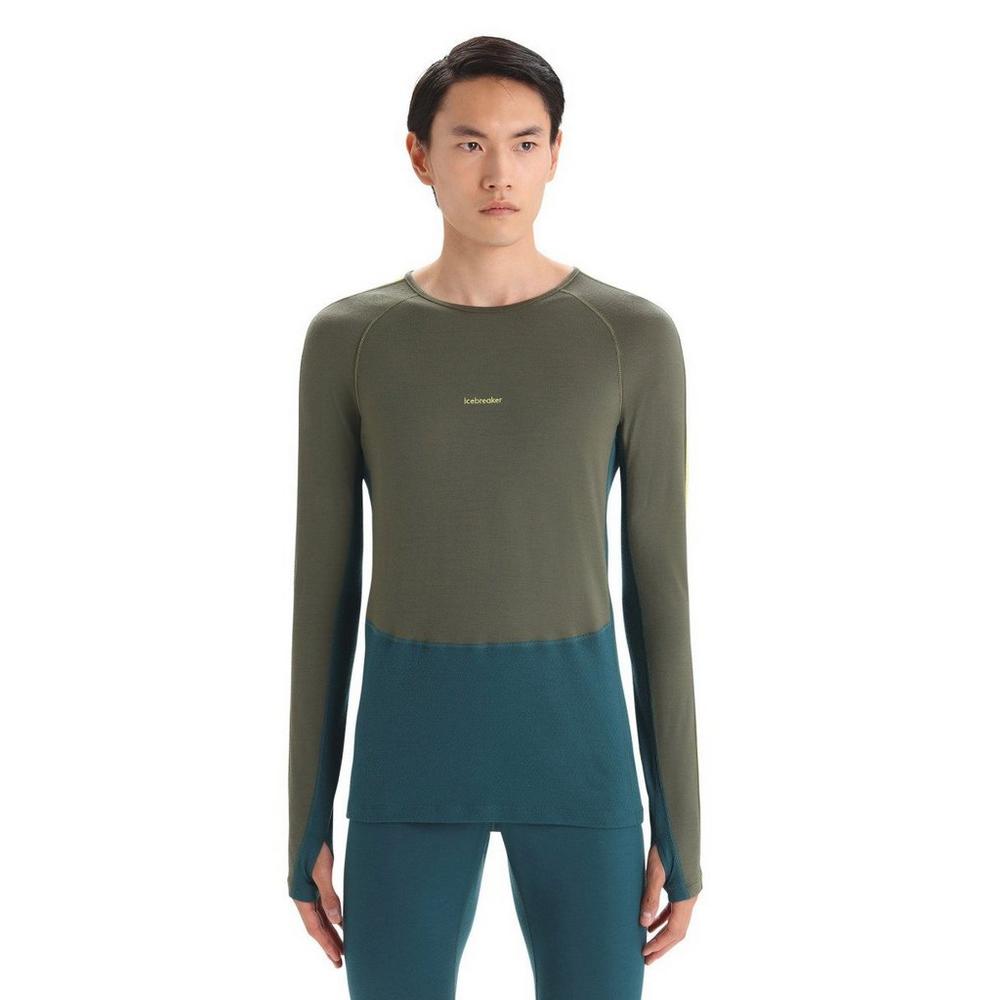 Icebreaker Men's 200 ZoneKnit Long Sleeve Crewe - Loden/Green Glory