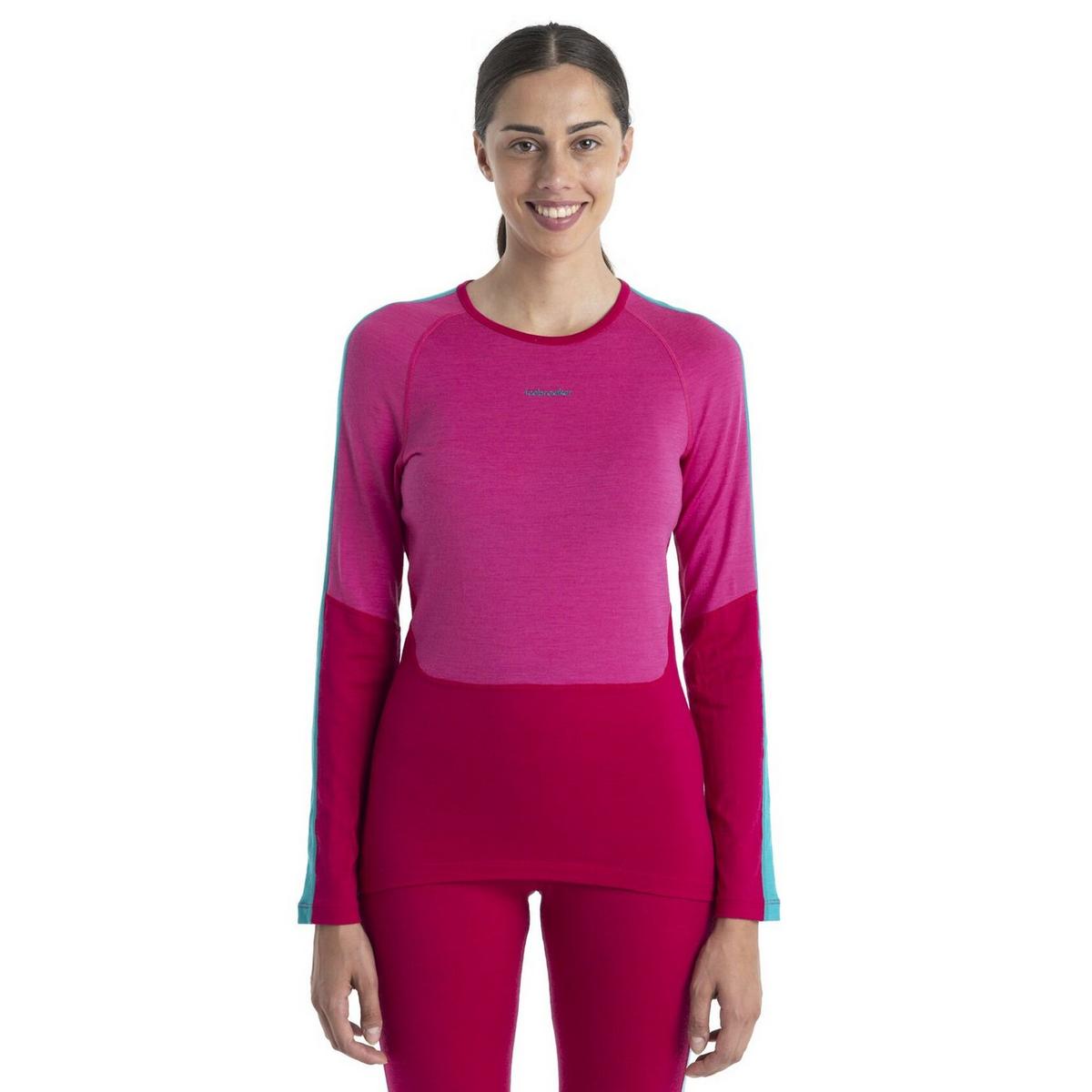 Icebreaker Women's 200 Sonebula LS Crewe - Pink/Red