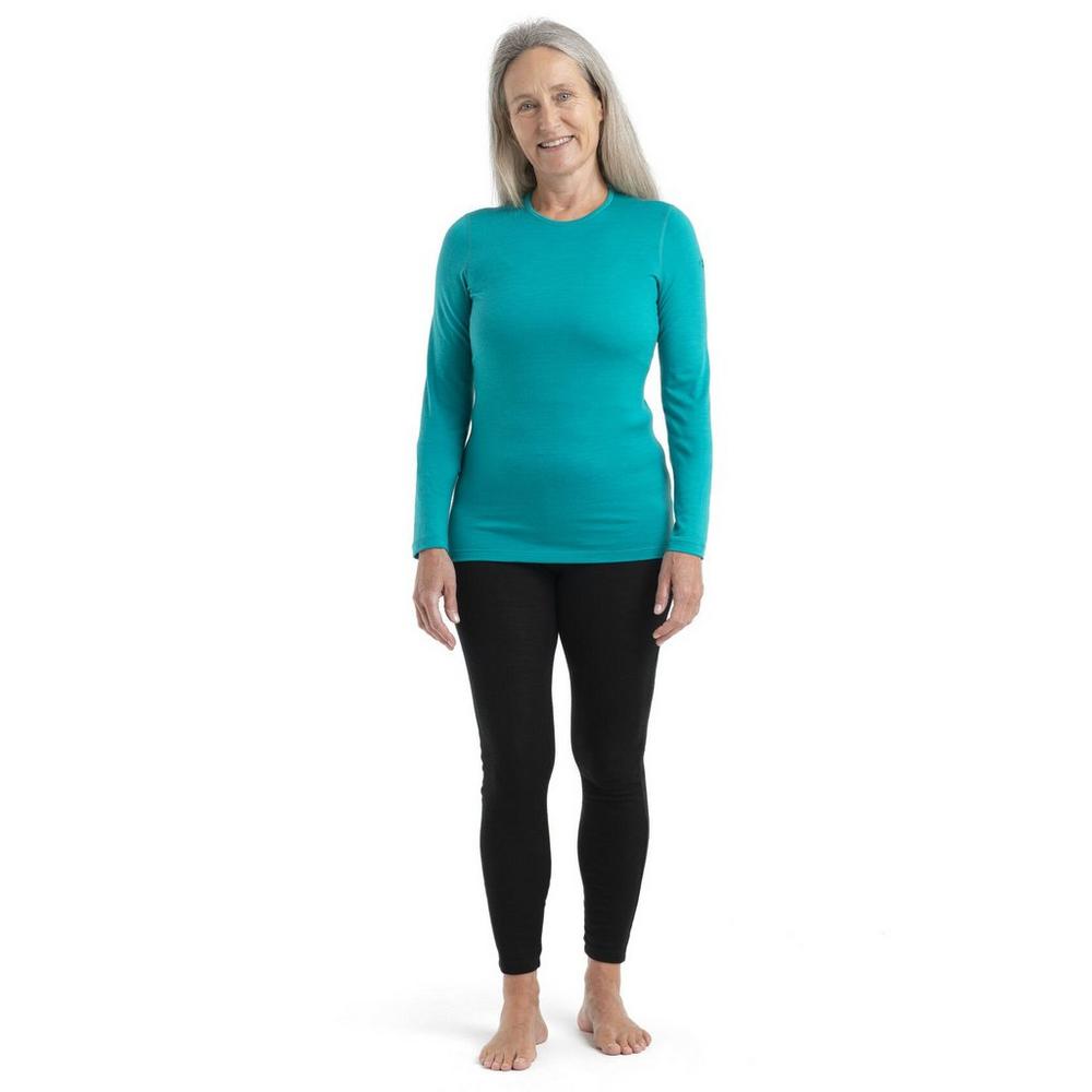 Icebreaker Women's 200 Oasis LS Crewe - Flux Green