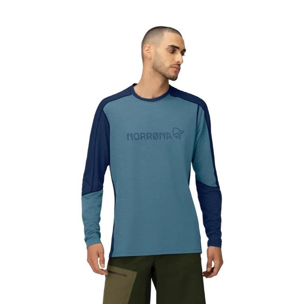 Norrona Men's Falketind Equaliser Merino Round Neck - Blue