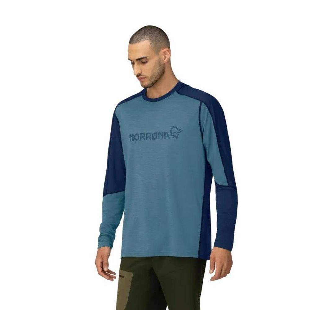 Norrona Men's Falketind Equaliser Merino Round Neck - Blue