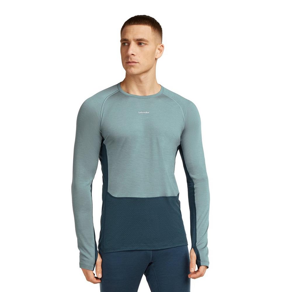 Icebreaker Men's Merino Blend 125 ZoneKnit Long-Sleeve T-Shirt - Blue