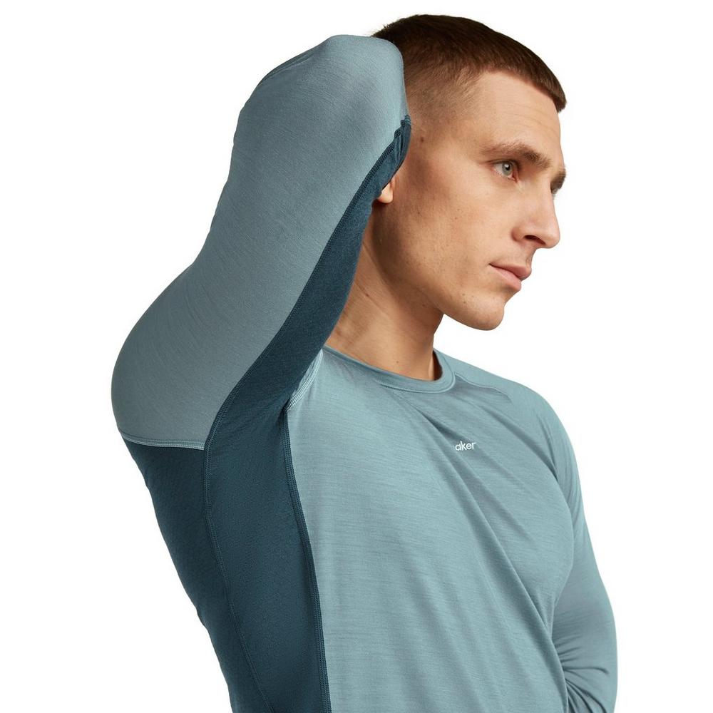 Icebreaker Men's Merino Blend 125 ZoneKnit Long-Sleeve T-Shirt - Blue
