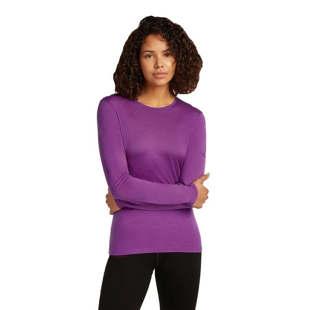 Icebreaker Women's 200 Oasis Long Sleeve Thermal - Purple