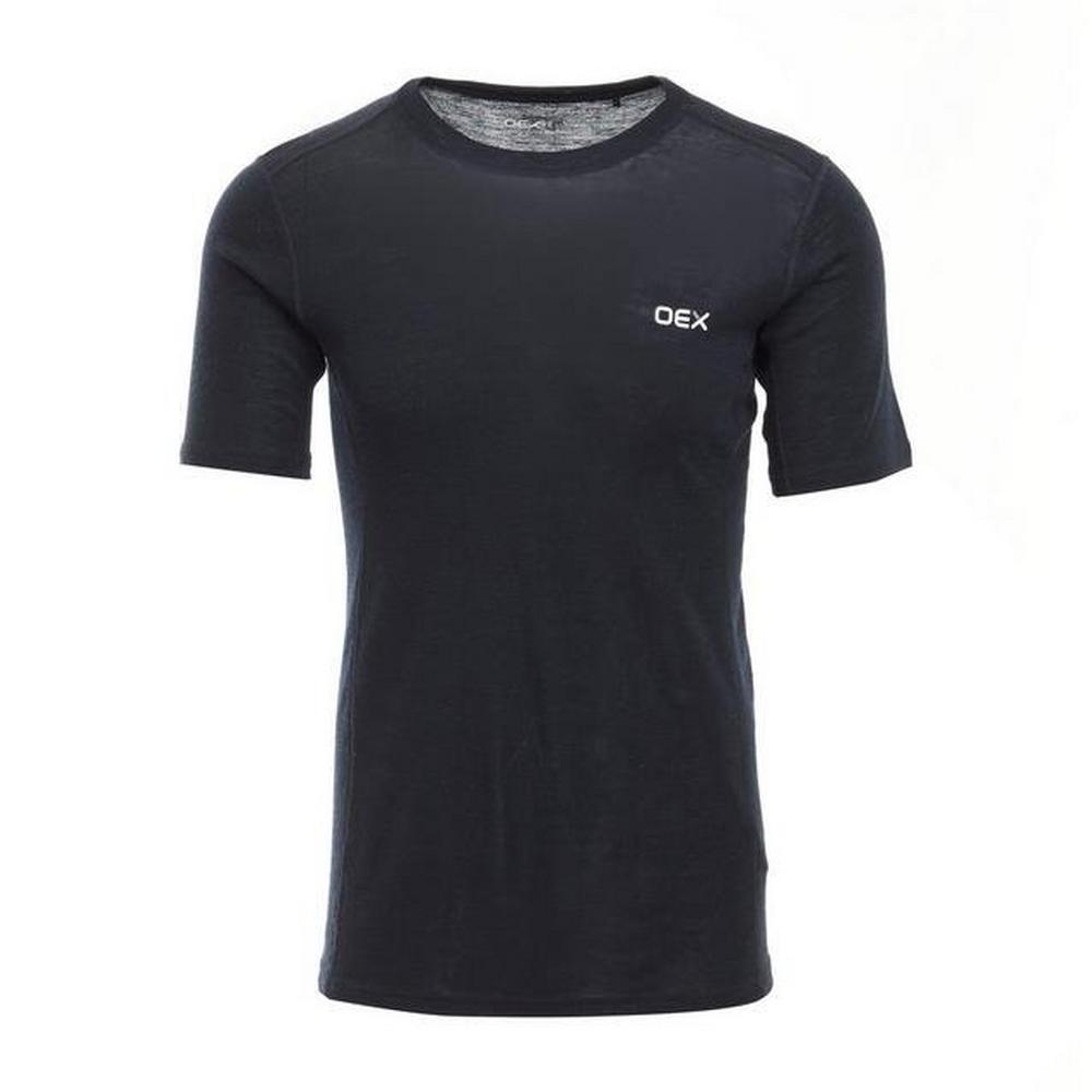 Oex Men?s Kelso Merino Short Sleeve Base Layer - Black