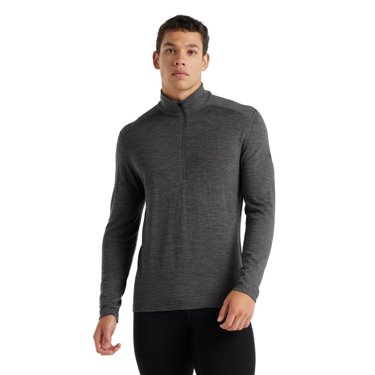 Icebreaker Men's Merino 260 Tech Long Sleeve Half Zip Thermal Top - Gritstone Heather