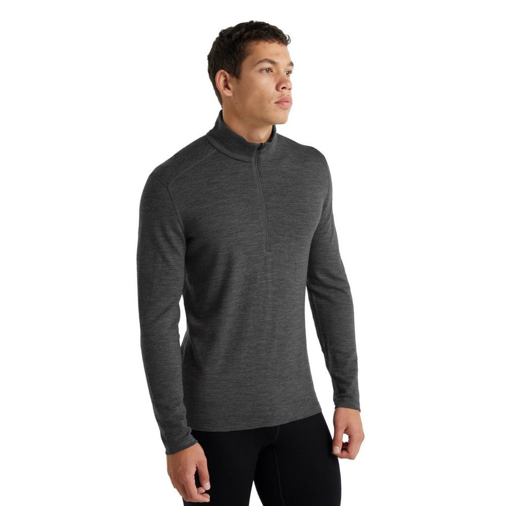 Icebreaker Men's Merino 260 Tech Long Sleeve Half Zip Thermal Top - Gritstone Heather