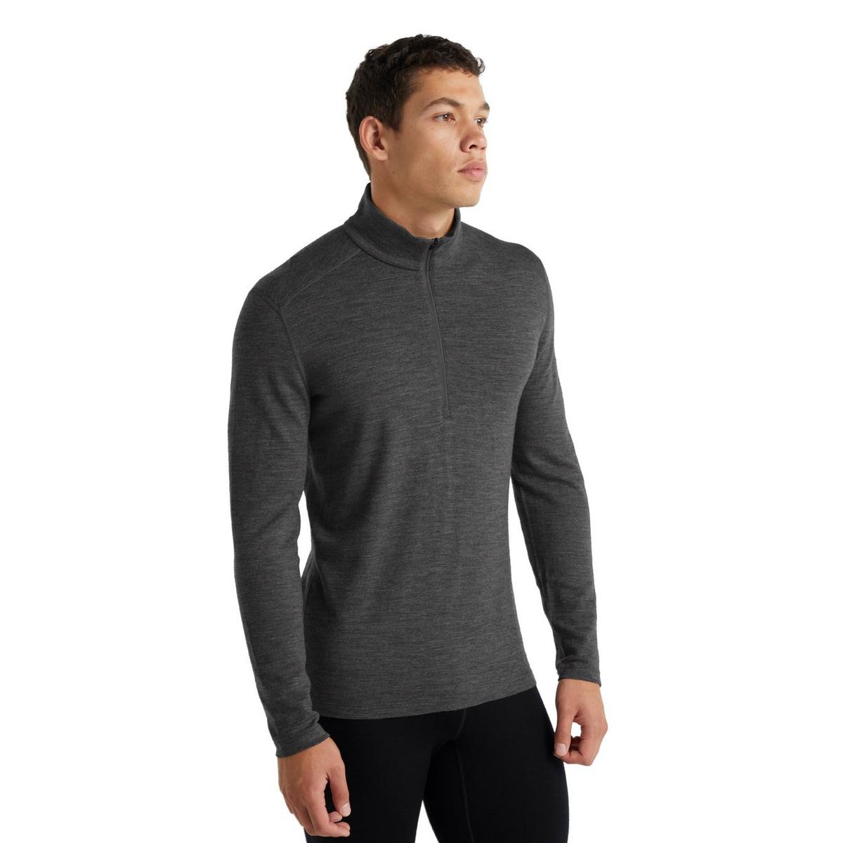 Icebreaker Men's Merino 260 Tech Long Sleeve Half Zip Thermal Top -  Gritstone Heather