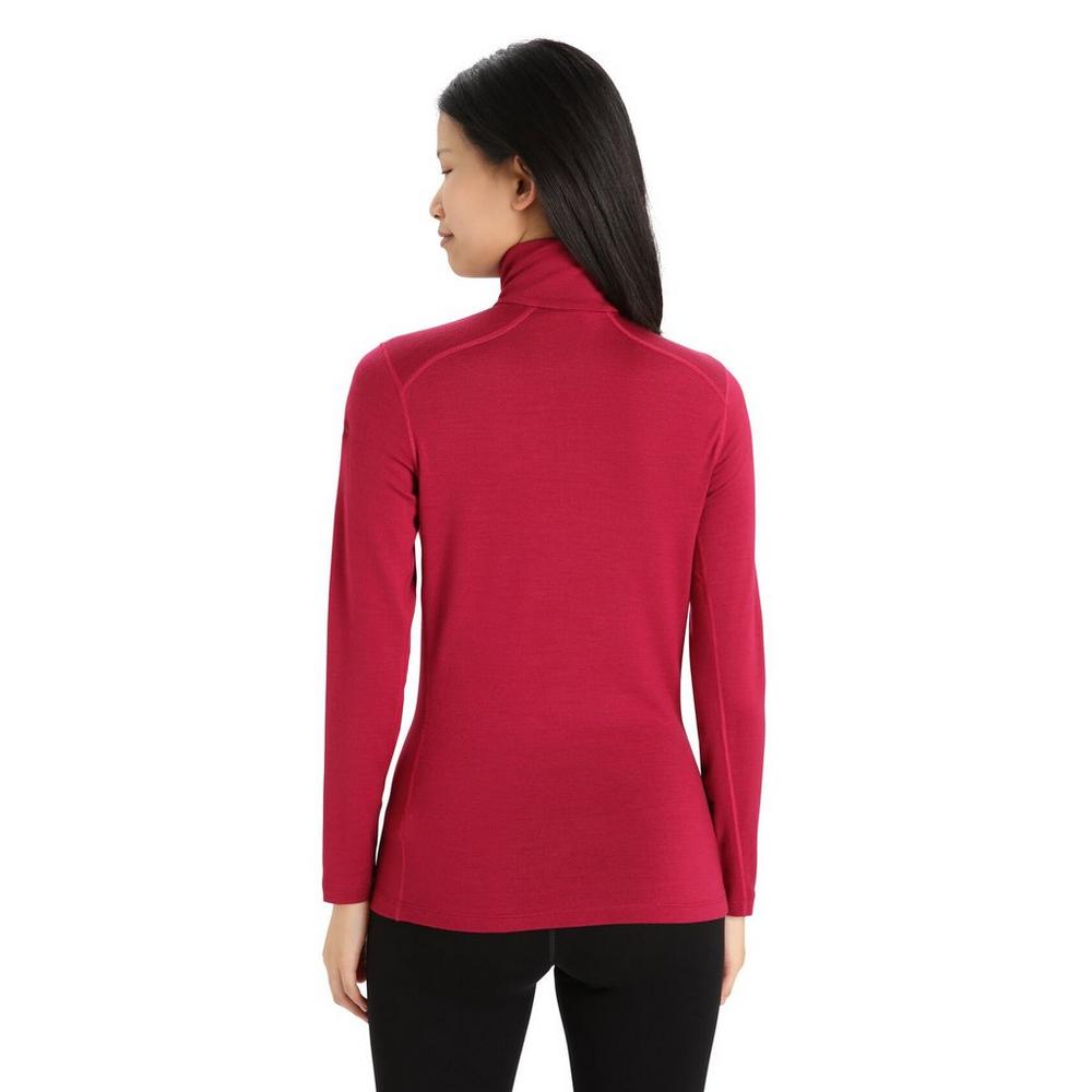 Icebreaker Women's 260 Tech Long Sleeve Half Zip Thermal Top Cherry, Women's Baselayers