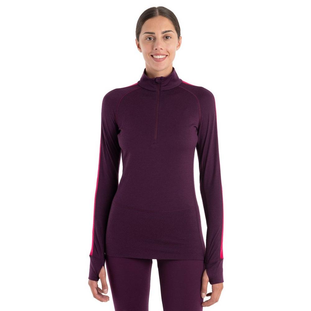 Icebreaker Women's 200 Merino Zoneknit Half Zip Long Sleeve - Purple