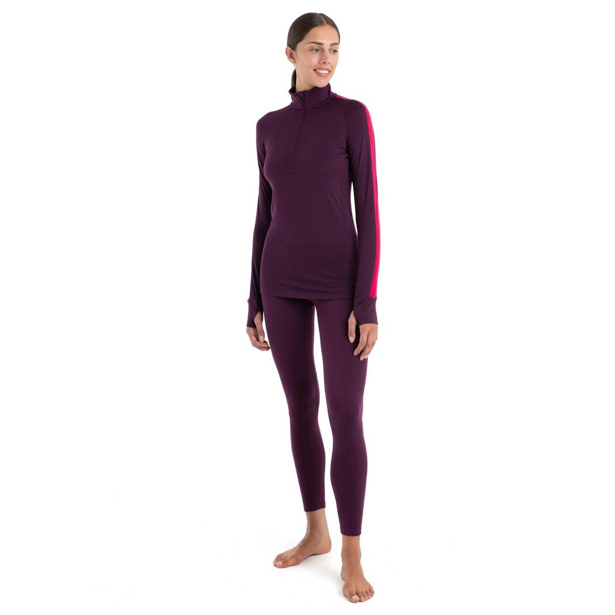 Icebreaker Women's 200 Merino Zoneknit Half Zip Long Sleeve - Purple