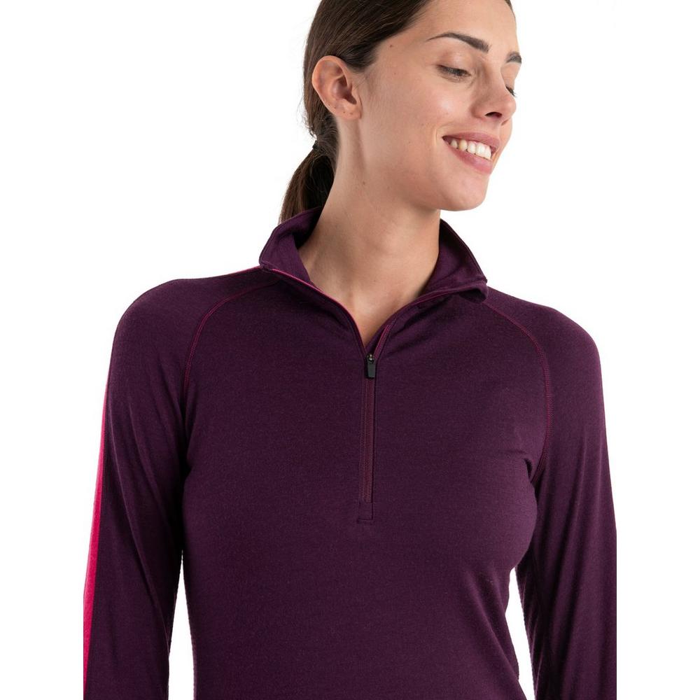 Icebreaker Women's 200 Merino Zoneknit Half Zip Long Sleeve - Purple