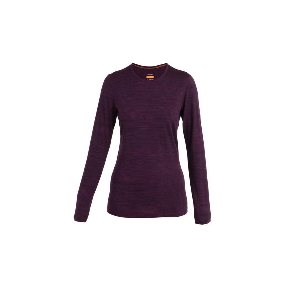 Icebreaker Women's 200 Oasis LS Crewe Ski Track - Purple