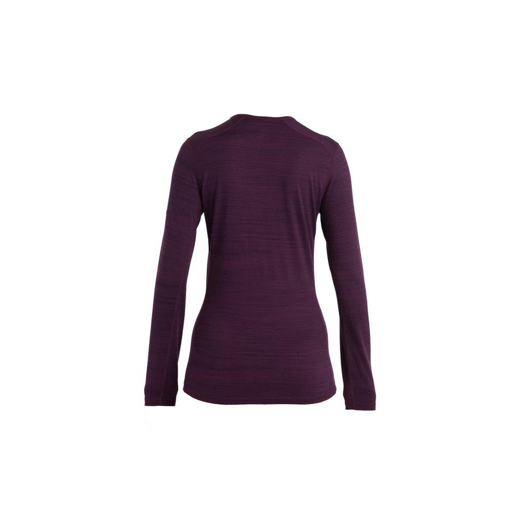 Icebreaker Women's 200 Oasis LS Crewe Ski Track - Purple