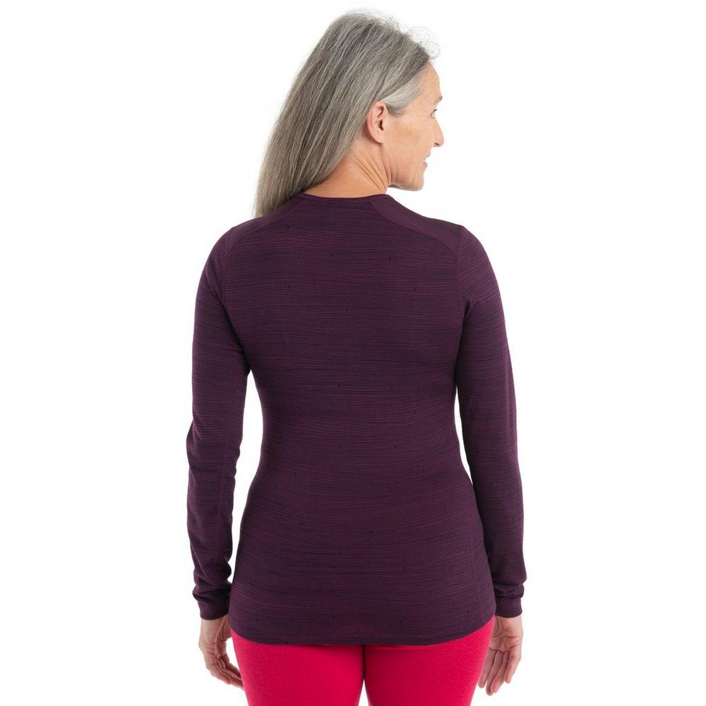 Icebreaker Women's 200 Oasis LS Crewe Ski Track - Purple