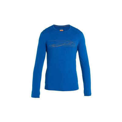 Icebreaker Men's 200 Oasis LS Crewe Ski Stripes - Blue