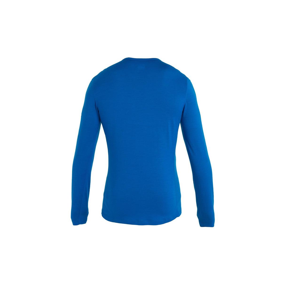 Icebreaker Men's 200 Oasis LS Crewe Ski Stripes - Blue