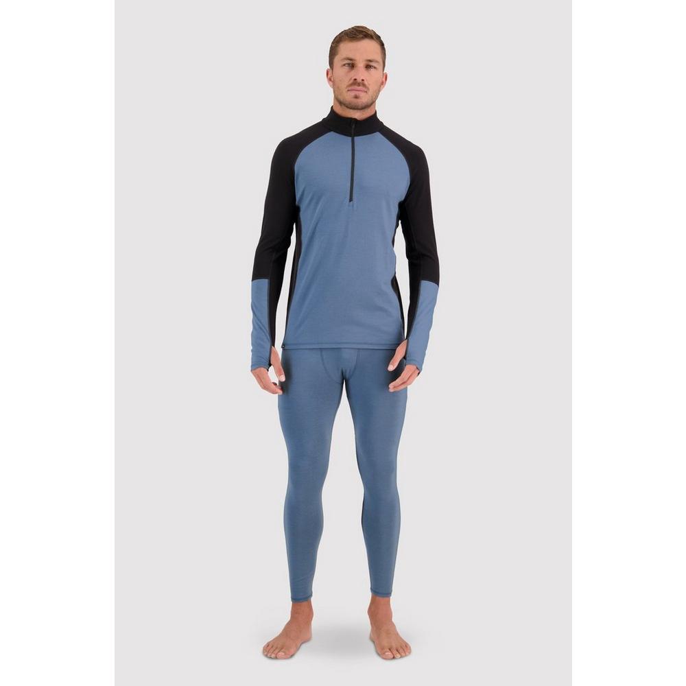 Mons Royale Men's Olympus Merino Half Zip Baselayer - Blue