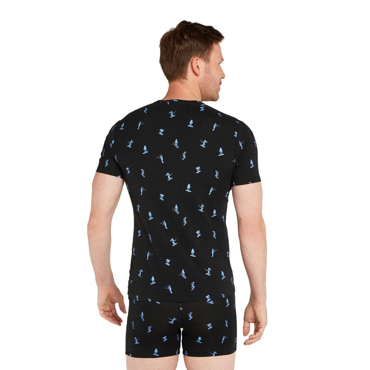 Icebreaker Men's 150 Anatomica Short-Sleeve Base Layer Top - Ski Day / Black