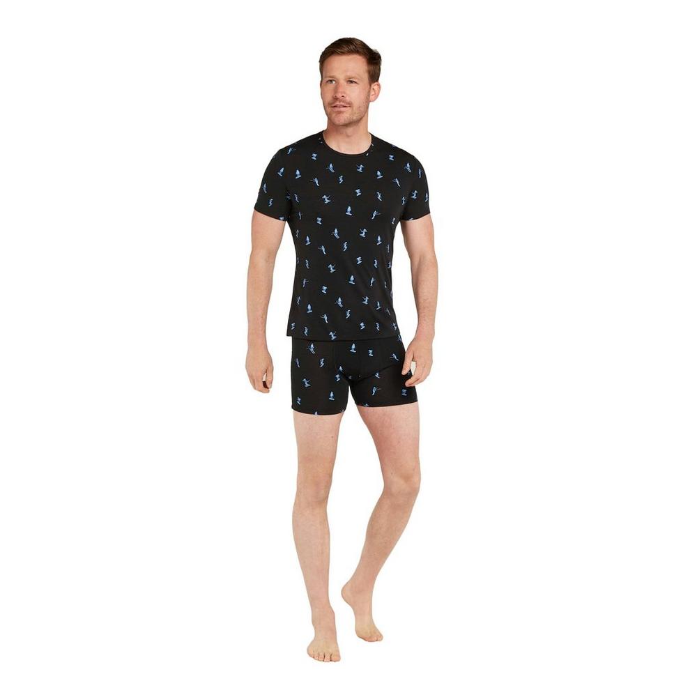Icebreaker Men's 150 Anatomica Short-Sleeve Base Layer Top - Ski Day / Black